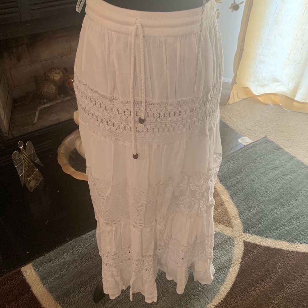 White linen skirt
